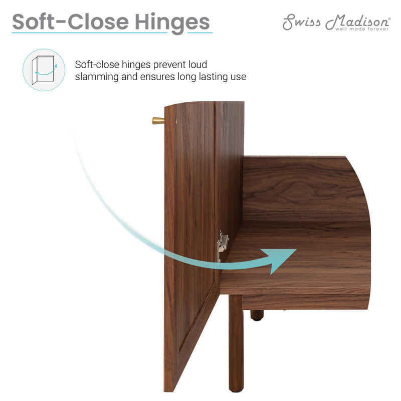 Classe 36" Freestanding Bathroom Vanity in Brown Oak with Black 3-Hole Widespread Sink Top