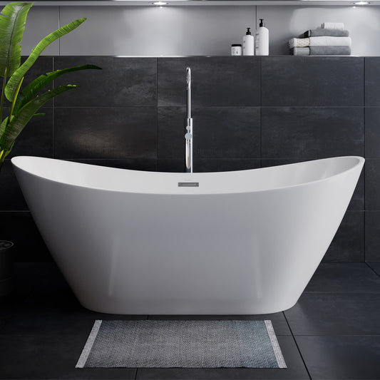 Ivy 60" Double Slipper Freestanding Bathtub