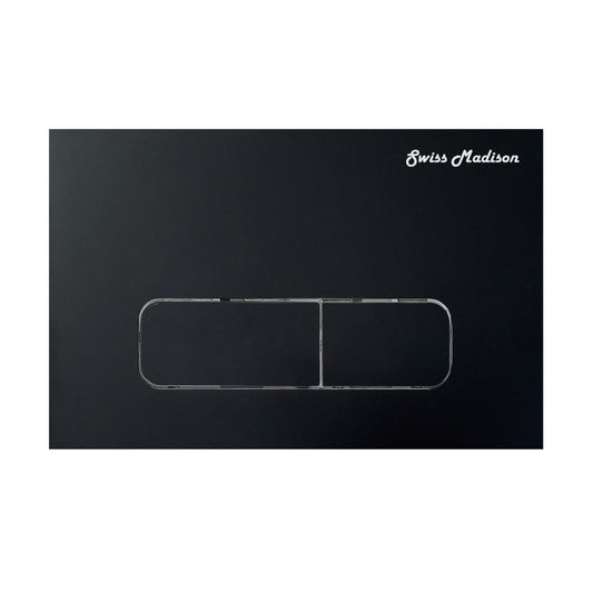 Carre Wall Mount Dual Flush Actuator Plate with Rectangle Push Buttons in Matte Black