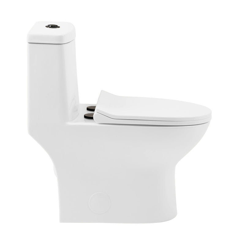 Ivy One Piece Toilet Dual Vortex™ Flush, Black Hardware 1.1/1.6 gpf