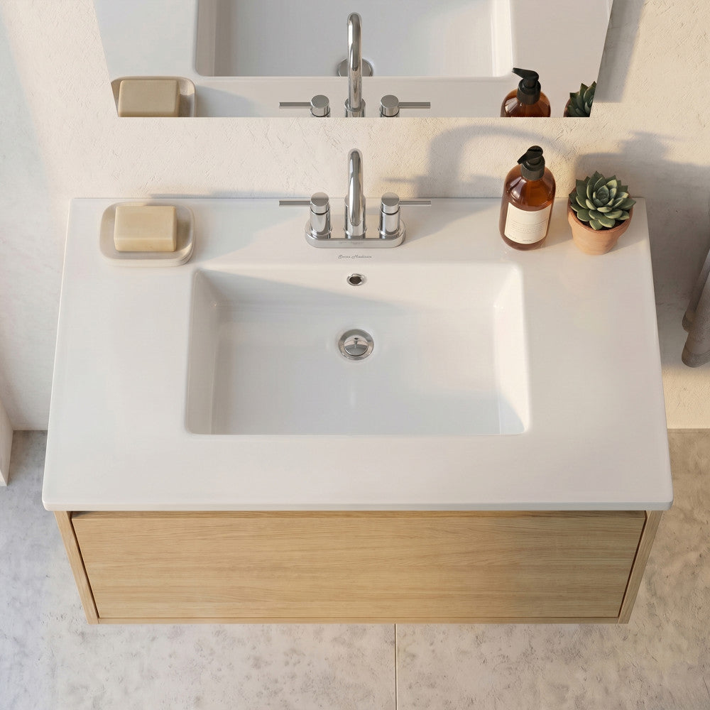 Voltaire 31 Vanity Top Sink with 3 Centerset Faucet Holes