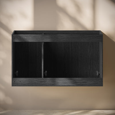 Cascade 36" Wall-Mounted Bathroom Vanity Cabinet without Top in Black Oak