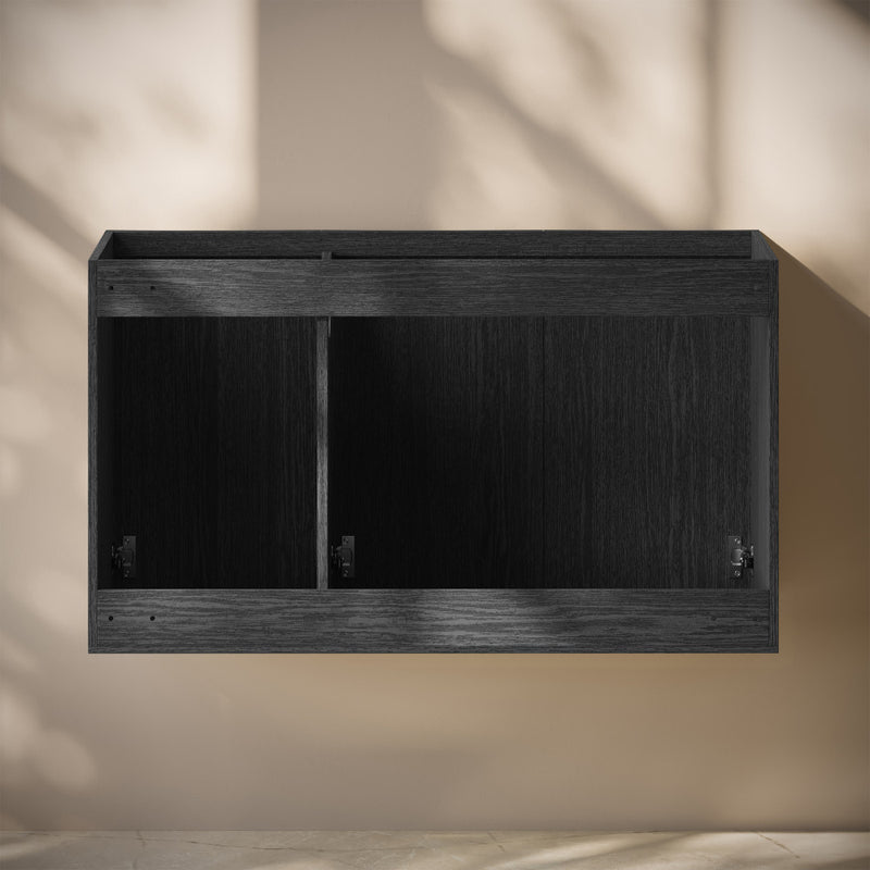 Cascade 36" Wall-Mounted Bathroom Vanity Cabinet without Top in Black Oak