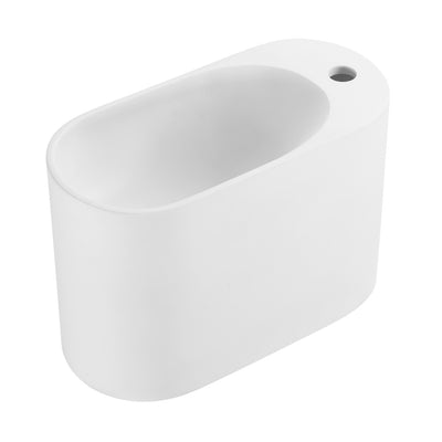 Terre 17.5" Right Side Faucet Wall-Mount Bathroom Sink in White