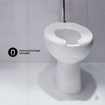 Sirene Floor-Mounted Comfort Height Commercial Elongated Top Flush Spud Flushometer Toilet Bowl