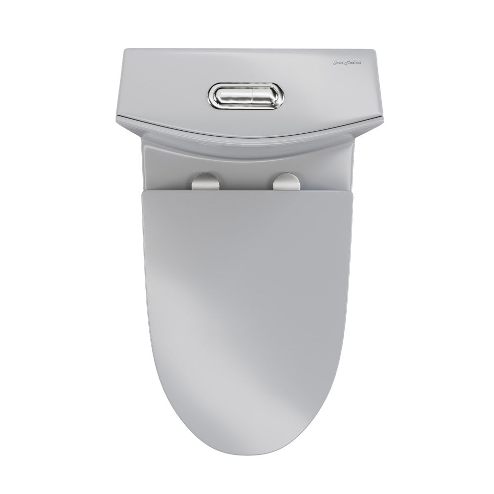 St. Tropez One-Piece Elongated Toilet Vortex™ Dual-Flush 1.1/1.6 gpf in Glossy Gray