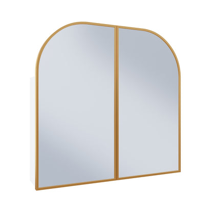 Porte 32 x 31 Arched Recessed/Wall Mount Medicine Cabinet with Mirror in Gold