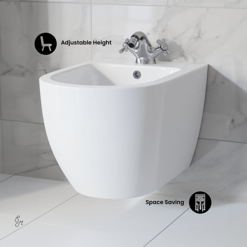 St. Tropez Wall Hung Bidet in Glossy White