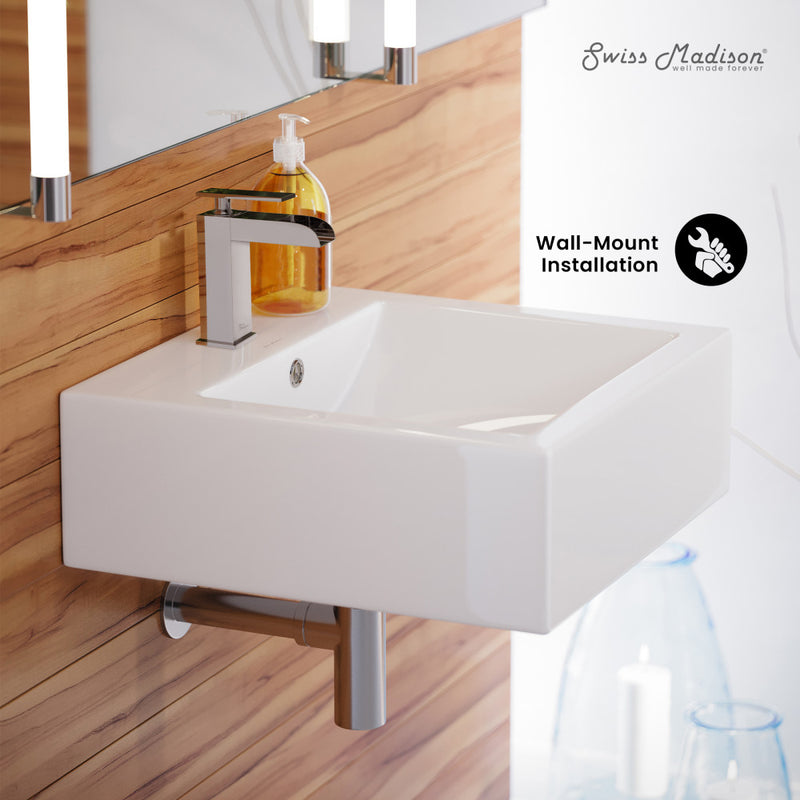 Voltaire 18 Square Ceramic Wall Mount Sink