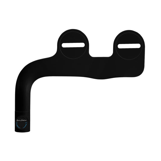 Aqua Non-Electric Bidet Toilet Attachment in Glossy Black with Black Knob