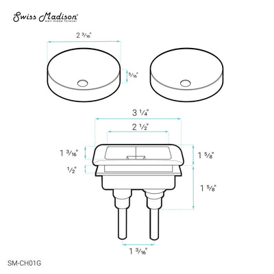 Toilet Hardware Brushed Gold (SM-1T106)