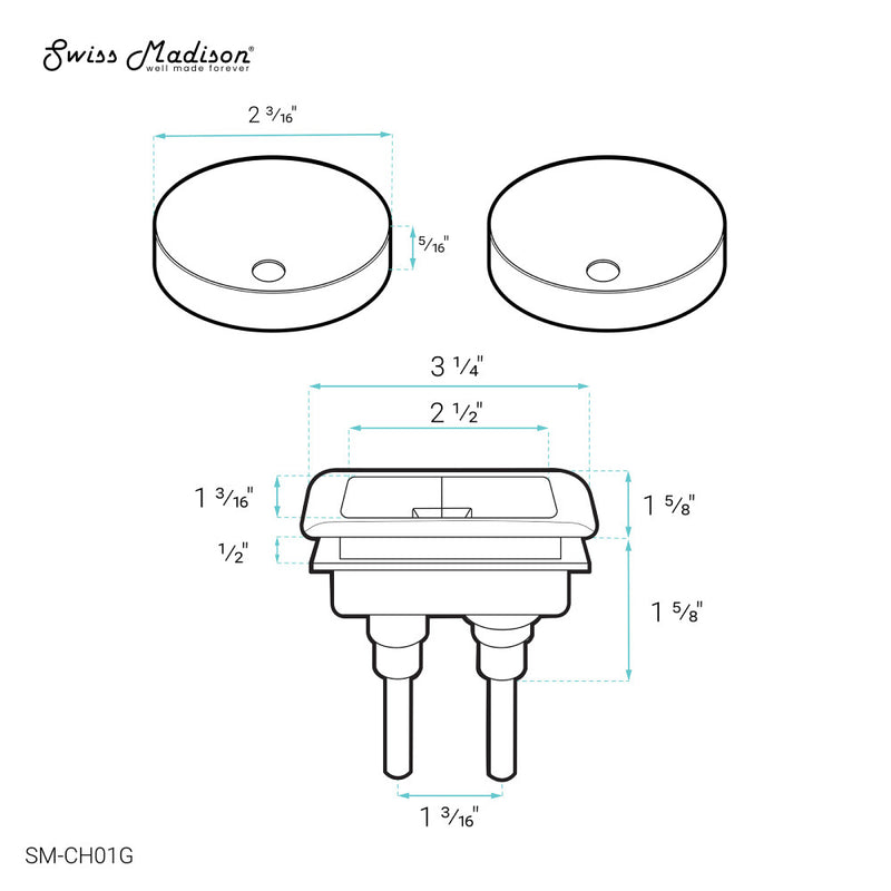 Toilet Hardware Brushed Gold (SM-1T106)