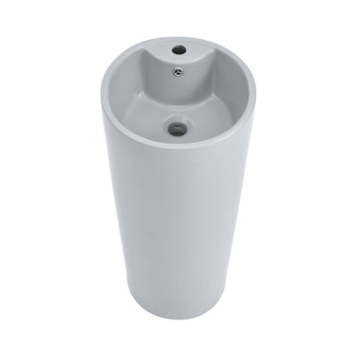 Monaco Circular Basin Pedestal Sink Matte Grey