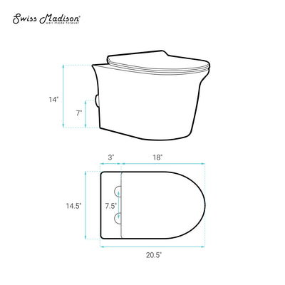 Cascade Wall-Hung Elongated Toilet Bowl