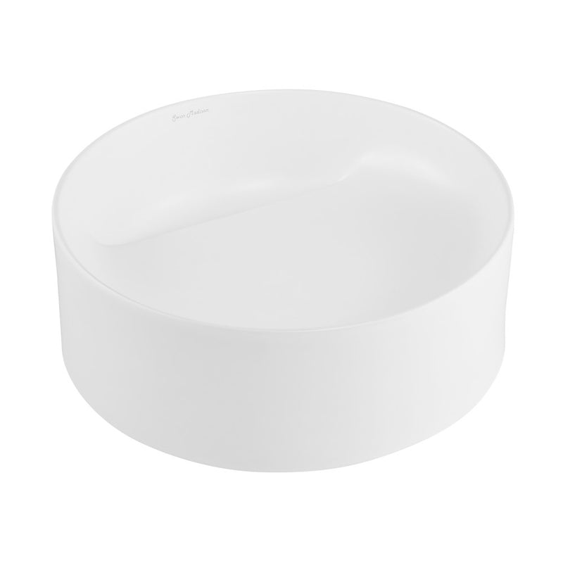 Beau 16.5" Round Vessel Bathroom Sink in Matte White