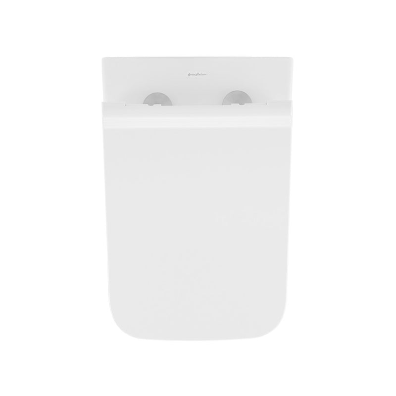 Concorde Back-to-Wall Toilet Bundle 0.8/1.6 GPF Dual Flush in Glossy White with White Flush Plate