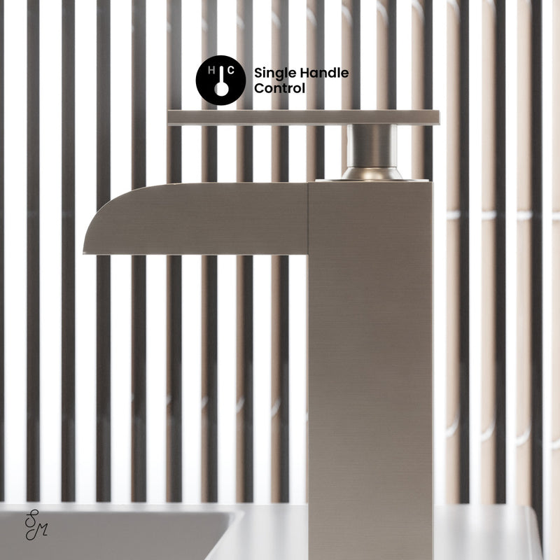 Concorde Single Hole, Single-Handle, Waterfall Bathroom Faucet in Brushed Nickel