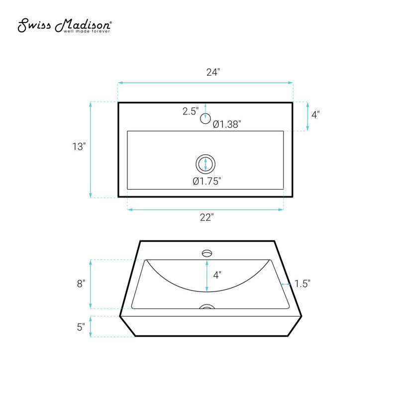 Rennes Vanity 24" Vessel Sink
