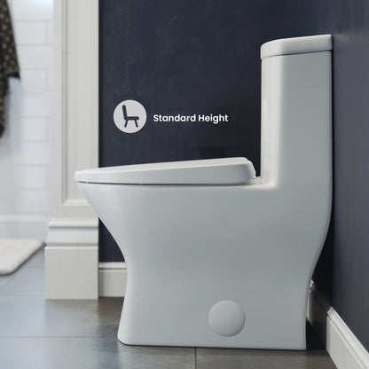Sublime II One-Piece 12" Rough-in 1.1/1.6 GPF Dual Top Flush Round Compact Toilet in Glossy White (6 - Pack)