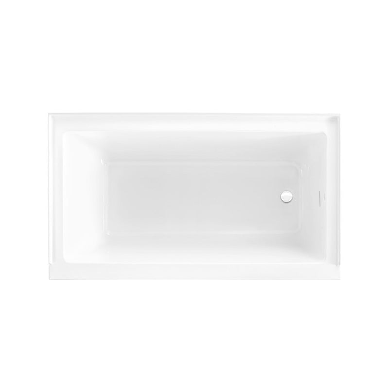 Voltaire 60 x 32 Right Drain Soaking Alcove Bathtub in Glossy White with Integrated Overflow, Drain Included