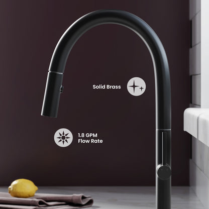 Chalet Single Handle, Pull-Down Kitchen Faucet in Matte Black