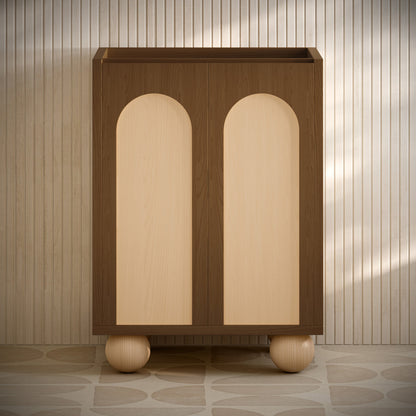 Plaisir II 24" Freestanding Bathroom Vanity Cabinet without Top in Brown Oak