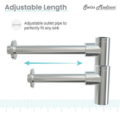 Bottle Trap Drain, Chrome