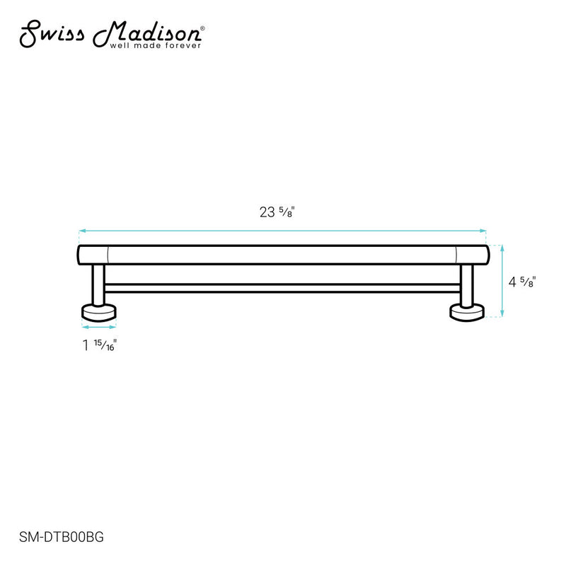 Avallon 24" Double Towel Bar in Brushed Gold