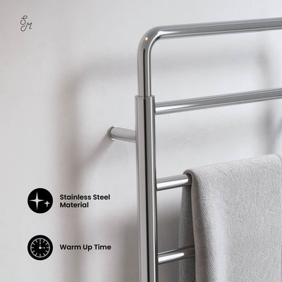 Ivy 8-Bar Electric Towel Warmer in Chrome