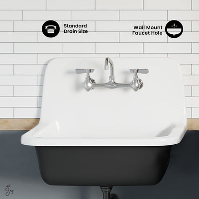 Loire 22" Wall Hung Cast Iron Bathroom Sink