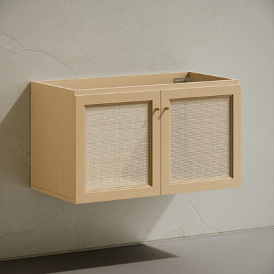 Classe 36" Wall-Mounted Bathroom Vanity in Natural Oak without Sink Top