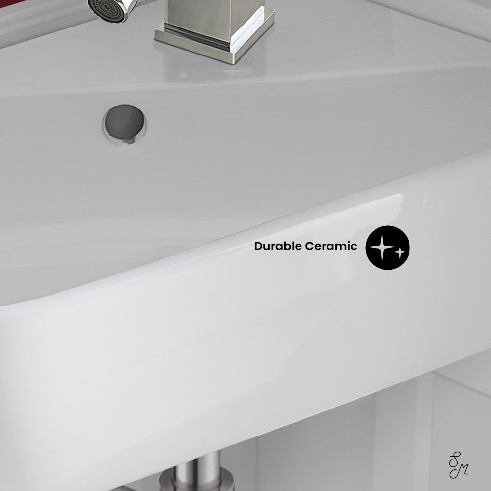 Plaisir 18 x 11 Ceramic Wall Hung Sink with Right Side Faucet Mount