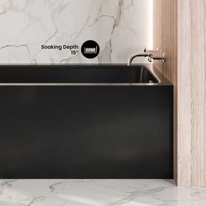 Voltaire 54 x 30 Skirted Right Drain Soaking Apron Bathtub in Glossy Black