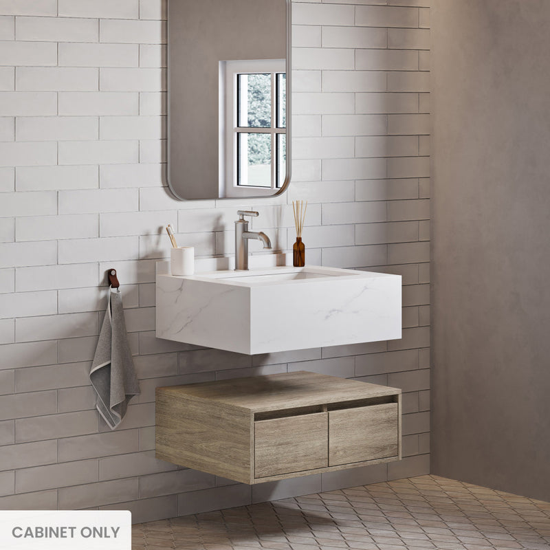 Avancer 24" Wall-Mounted Bathroom Vanity Cabinet without Top in Weathered Oak