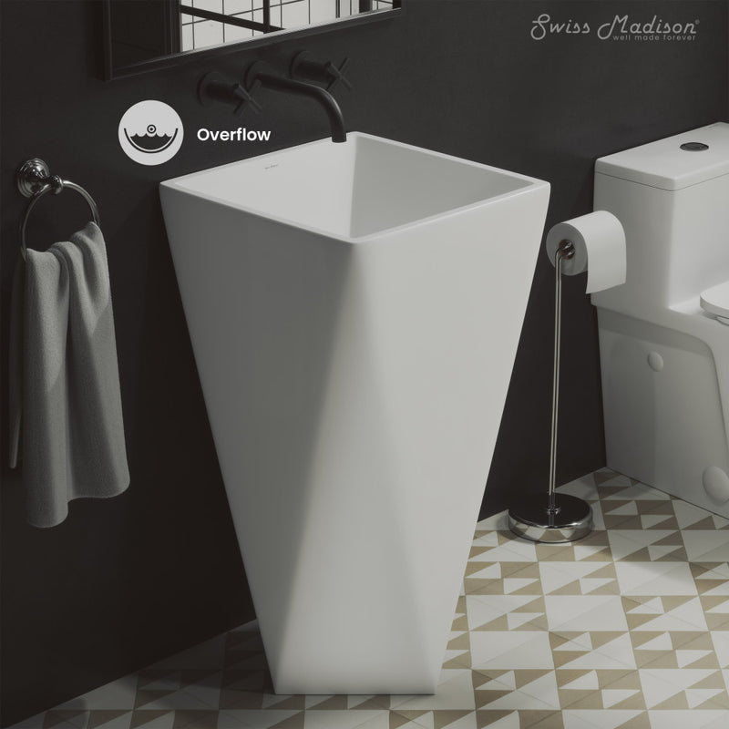 Brusque One-Piece Pedestal Sink