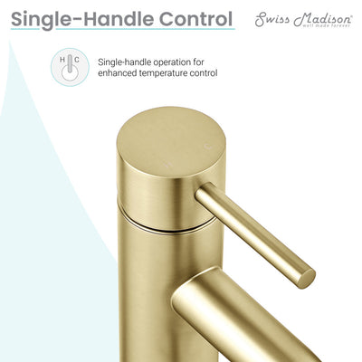 Ivy Single Hole, Single-Handle, High Arc Bathroom Faucet in Brushed Gold