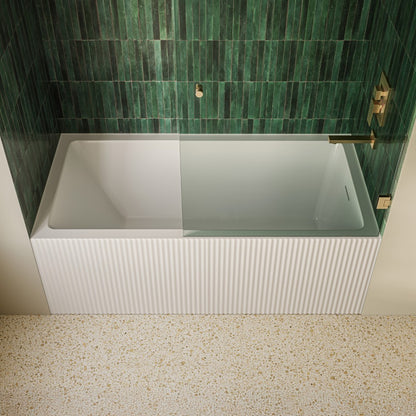 Lafayette 60 x 30 Skirted Right Drain Soaking Apron Bathtub in Glossy White with Integrated Overflow and Drain