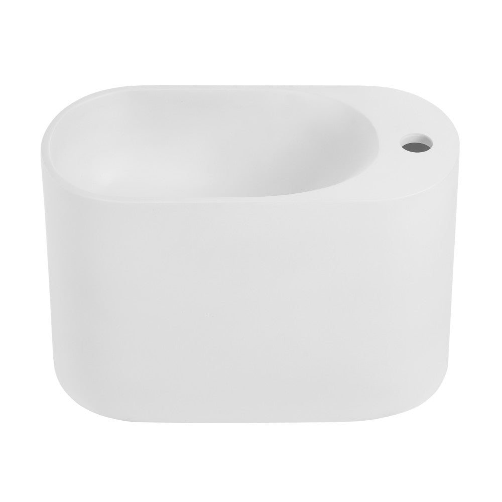 Terre 18" Right Side Faucet Wall-Mount Bathroom Sink in White