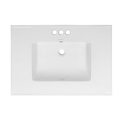 Voltaire 31 Vanity Top Sink with 3 Centerset Faucet Holes