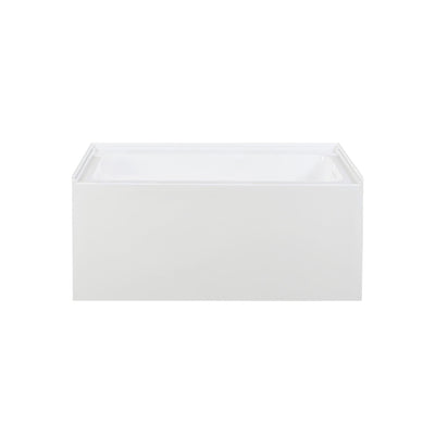 Voltaire 48 x 32 Skirted Right Drain Soaking Apron Bathtub in Glossy White with Integrated Overflow, Drain Included