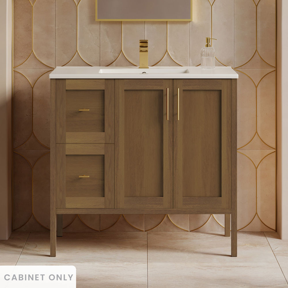 Forme 36" Modular Freestanding Bathroom Vanity Cabinet without Top in Brown Oak