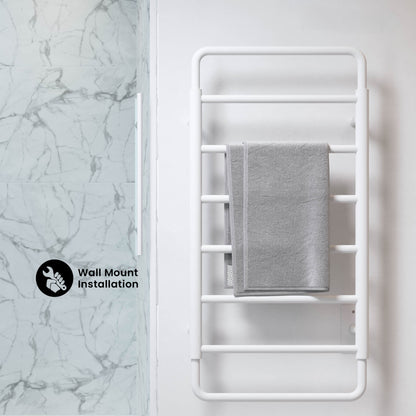 Ivy 8-Bar Electric Towel Warmer in Matte White