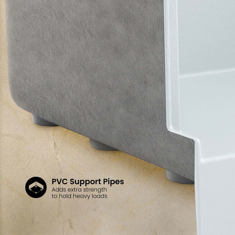 Aquatique 60" x 32" Single Threshold Shower Base With Left Hand Drain and Integral Right Hand Seat in White