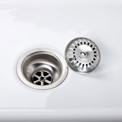 4.5-inch slotted stainless steel kitchen sink drain with removable strainer cover.