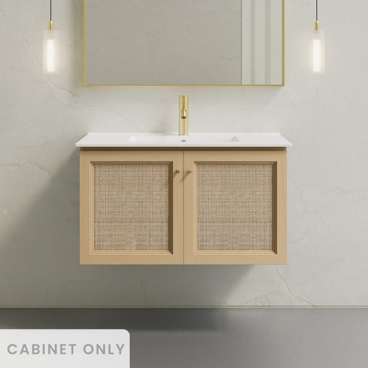 Classe 36" Wall-Mounted Bathroom Vanity in Natural Oak without Sink Top