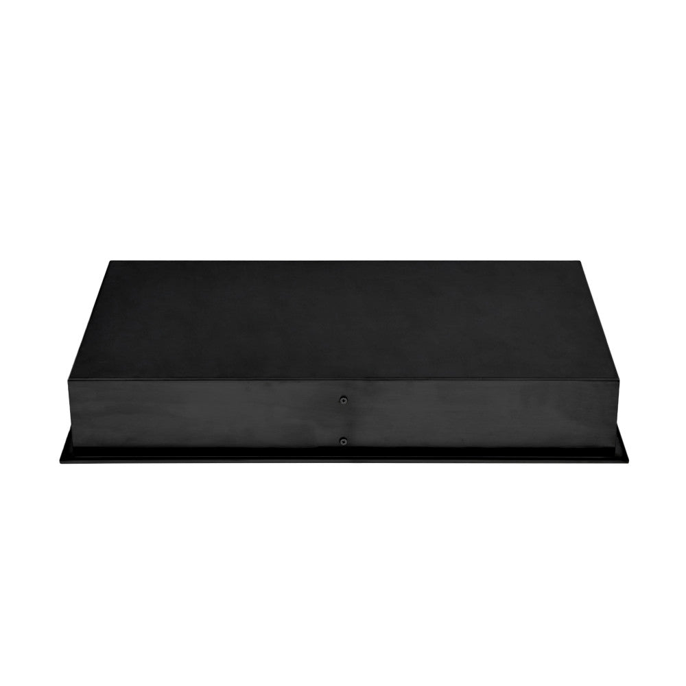 Matte black stainless steel double shelf wall niche, 12x24 inches, rectangular shower accessory.