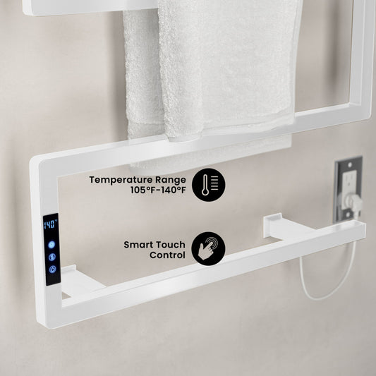 Voltaire 5-Bar Electric Towel Warmer in Matte White