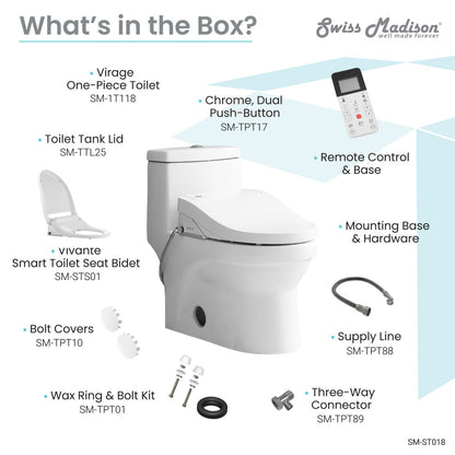 Virage One-Piece Toilet with Vivante Smart Seat 1.1/1.6 gpf