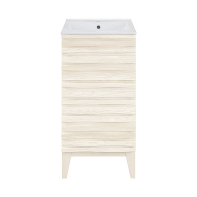 Cascade 18" Freestanding Bathroom Vanity in White Oak with Sink Top