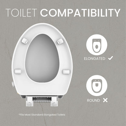 Ryse 3 in. Raised Elongated Soft Close ADA Compliant Toilet Seat with Bidet in Glossy White